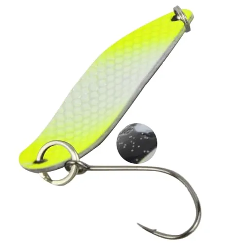 FTM Spoon Hammer Blinker 3,2g - Forellenblinker, Farbe:neon gelb lumi/schwarz m. Glitter lumi