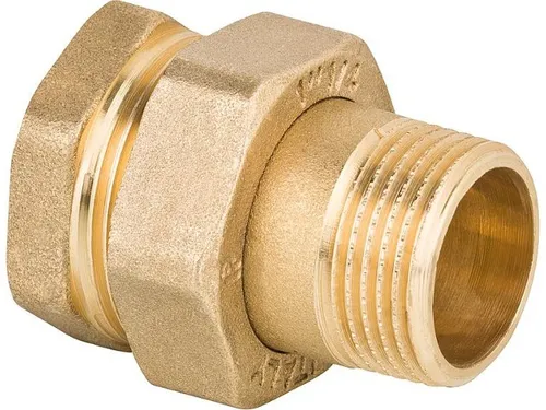 Messing-Gewindefitting Verschraubung flach dichtend, 1' ixa