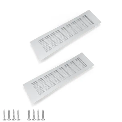 Stück Lüftungsgitter, Türlüftungsgitter 80mmx300mm Aluminium Abluftgitter Eckig Belüftungsgitter, zur Belüftung in Küchen, Schränken, Kleiderschränken und Badezimmern (Silber, 300mm x 80 mm) 2
