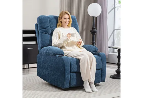 HOMCOM Relaxsessel Drehbar mit Liegefunktion - Moderner Relaxsessel mit Schaukelfunktion und Getränkehalter, ideal für entspannte Stunden im Wohnzimmer oder Schlafzimmer. Robuste Bauweise und komfortable Polsterung sorgen für höchsten Sitzkomfort.