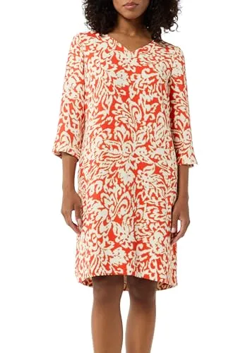 Comma Gemustertes Kleid aus Crêpe in rot von comma,