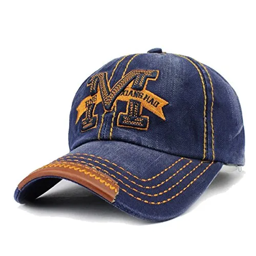 Sporty Herren Used Look New Classic Baseball Cap Blau