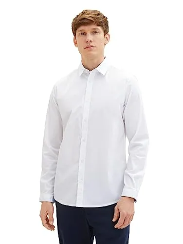 TOM TAILOR Herren Regular Fit Business Hemd mit Stretch, 20000