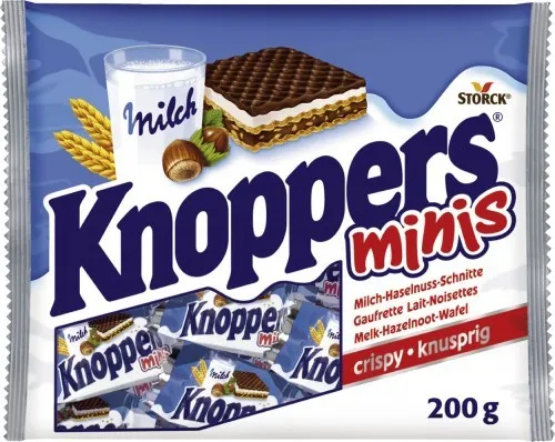  Storck Knoppers Minis Milch-Haselnuss-Schnitte 200g Btl 13,25€/1kg