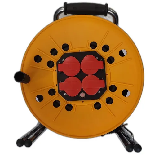 Kabeltrommel 25m Profi 230 V IP44 - Verlängerungskabeltrommel mit 25m Kabellänge, spritzwassergeschützt (IP44) und ideal für den Einsatz im Außenbereich oder Werkstätten.