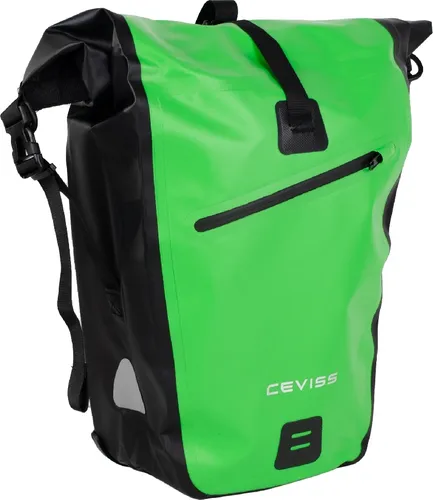 Fahrradtasche grün/schwarz 25 L - Wasserdicht mit Schnellverschluss - Fahrradtasche für Gepäckträger, wasserdicht und stabil. Mit Schnellmontage-System und Tragegurt für komfortable Nutzung. Ideal für alle Fahrradabenteuer!