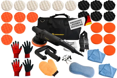 Exzenter Poliermaschine 810 W - Auto Polierer mit 15 mm Hub - Poliermaschine für Außenreinigung & -pflege, leistungsstark mit 810 W und 7-stufiger Drehzahlregelung für optimale Ergebnisse auf allen Fahrzeugen.