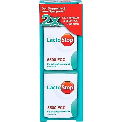 LactoStop 5.500 FCC Tabletten Klickspender, 2X120 St von LactoStop