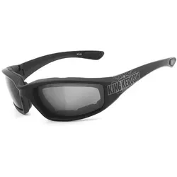 KING KEROSIN® Bikerbrille - Winddichte Motorradbrille - Sonnenbrille für Biker mit 100% UV-Schutz und steinschlagbeständigen HLT® Qualitätsgläsern. Ergonomische Passform und rutschfeste Bügelenden für höchsten Tragekomfort.
