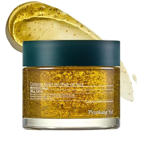 Pyunkang Yul Calming Relief Gel Wash Off Pack - Reinigungsschaum & Gele für das Gesicht, beruhigt empfindliche Haut schnell mit natürlichen Inhaltsstoffen wie Aloe Vera und Kamille.