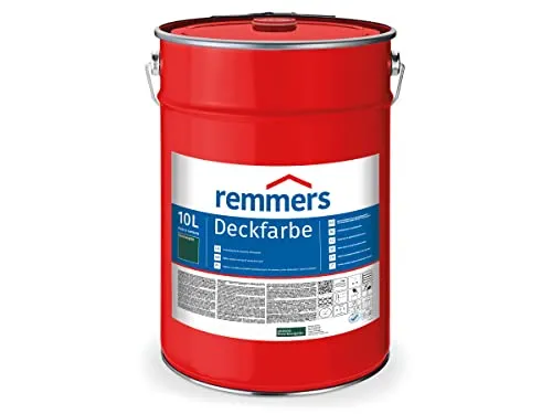 Remmers Wetterschutzfarbe DECKFARBE - 10 LTR - Wetterfeste, hochdeckende Wetterschutzfarbe für Holz und mineralische Untergründe, umweltfreundlich und geruchsmild, ideal für Gartenhäuser und Zäune.