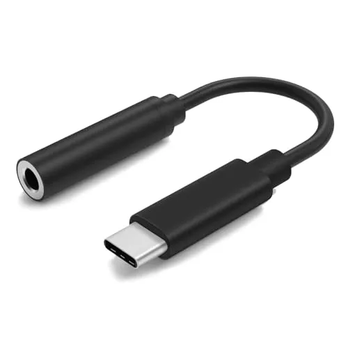 MMOBIEL USB C zu 3.5mm Audio Buchse Kopfhörer Adapter kompatibel mit Samsung Galaxy S25 S24 S23 S22, iPhone 16 15, iPad Air/Pro, Huawei P40/ P30 / P20 Pro, Xiaomi, Google Pixel. (Schwarz)