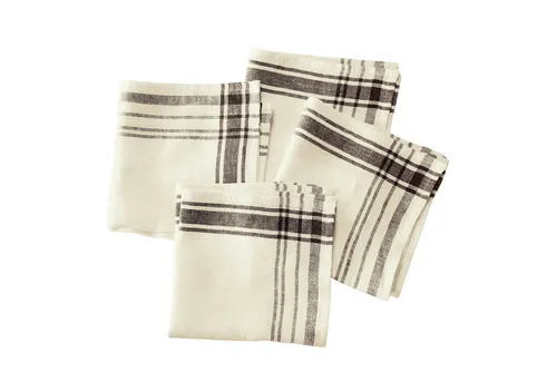 Mirabeau Stoffserviette Serviette 4er Set Ellory creme/braun