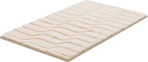 WC-Vorleger Badteppich Grund Vogue 60 x 60 cm natur - Beige Baumwollteppich für das Badezimmer, besonders weich und saugfähig für optimalen Komfort und Hygiene.