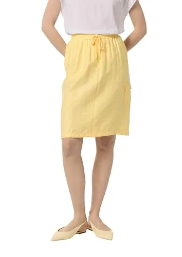 Comma Midirock - Damen Midi-Rock mit elastischem Tunnelzugbund für eine perfekte Passform, ideal für lässige und elegante Anlässe.