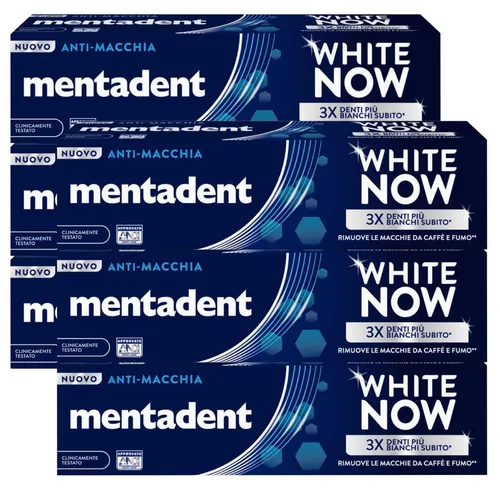 Mentadent White Now Zahnpasta Sofort Aufhellung 6x75ml