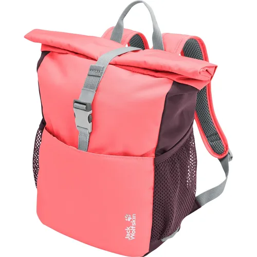 Jack Wolfskin Kinder-Tagesrucksack Island Mini 10L - pink - Kleiner Tagesrucksack für Kinder ab 6 Jahren mit Rolltop-Design, abnehmbarer Sitzmatte und reflektierenden Details für mehr Sicherheit.