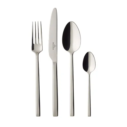 Villeroy & Boch La Classica Besteck-Set 24tlg. - Hochwertiges 24-teiliges Besteckset aus 18/10 Edelstahl für 6 Personen, spülmaschinenfest und mit elegantem Art Deco Design für stilvolle Tafeln.
