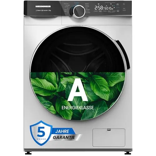 HEINNER HWM-M1214IVKA+++ – 12 kg Frontlader-Waschmaschine, Inverter-Motor, 1400 U/min, Energieklasse A, LED-Display, 5 Jahre Garantie (Weiß, 12 KG)