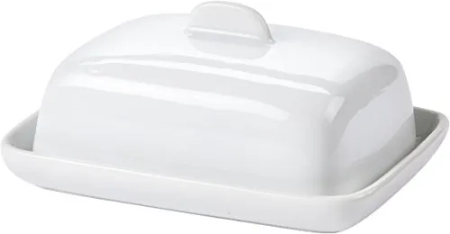 Butterdose aus Keramik, klein für eine Portion, rund oder quadratisch, mit Deckel Quadrat