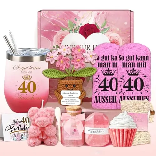 Geschenke zum 40. Geburtstag Frau, 40. Geschenk für Frauen, Positive Geburtstag Geschenkset für Freundin, Schwester, Ehefrau, Mama, Kollege, Mutter Lustige Inspirierende Geschenke