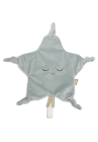 Jollein Schmusetuch Baby - Little Star, Sea Green - Kuscheltuch - 100% Polyester - 25x25cm
