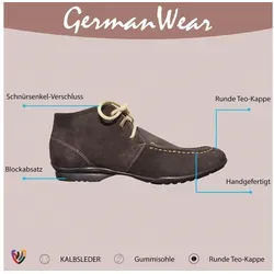 German Wear TREND HSH043 Schnürboots Desert Boots Lederschuhe Stiefeletten Schuhe aus Wildleder braun 41 EU