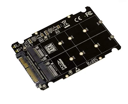 KALEA-INFORMATIQUE Adapterkonverter zum Einbau Einer M.2 M Key Gen 3.0 NVMe SSD und Einer M2 B Key SATA SSD anstelle Einer U.2 SSD (U2 68Pin SFF-8639).