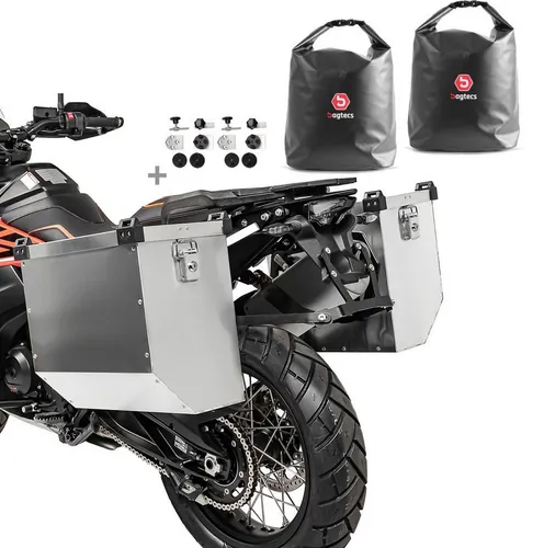 Bagtecs Kofferset Set Motorrad Alukoffer # Atlas 2x36l + Drybag Innentaschen + Anbaukit