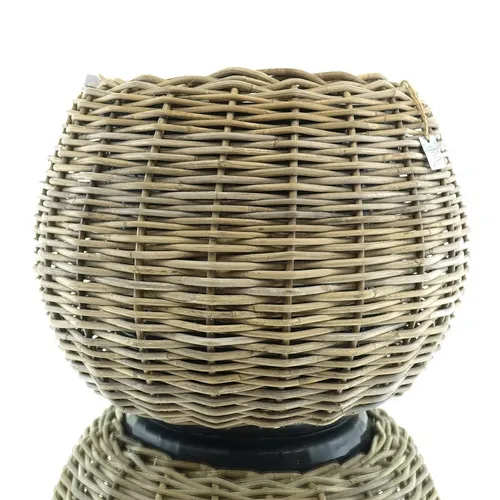 Van der Leeden DRYPOT® Rattan Tina Pflanzkübel Grau Ø 45 cm von Van der Leeden