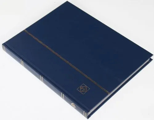 weiße Seiten LEUCHTTURM Einsteckbuch Briefmarkenalbum Einband dunkelblau 32