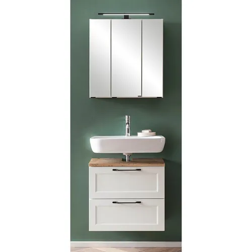 Badezimmer Badmöbel Set 60 cm mit Spiegelschrank und LED-Leuchte