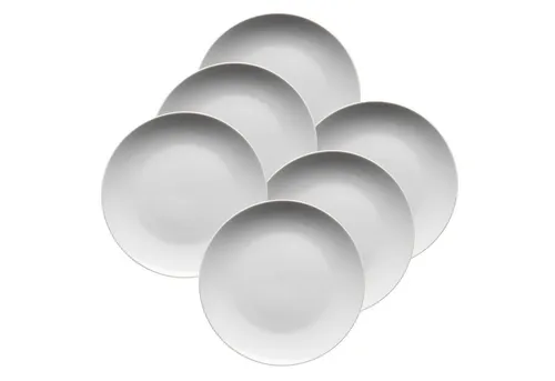MÄSER Dessertteller BARCA, 6er Set aus Porzellan - Elegante Dessertteller im minimalistischen Design, ideal für jeden Anlass. Die Coupe-Form betont Ihre Kreationen und bietet vielseitige Kombinationsmöglichkeiten mit anderem Geschirr.
