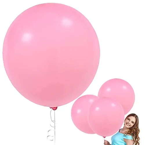 Riesenballon Rosa,Riesen Luftballons, Grosse Luftballons Rosa, XXL Luftballon 90cm, Latex Riesige Ballon für Hochzeit Geburtstag Taufe Party Karnevals Deko