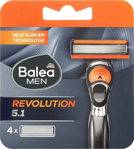 Balea MEN Revolution 5.1 Rasierklingen, 4 Ersatzklingen für Herren Rasierer