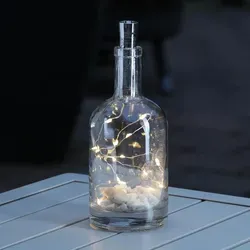 LED Drahtlichterkette KORKEN - für Flaschen - 15 warmweiße LED - L: 70cm - Timer - silber - Silber