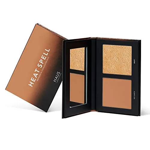 HAUS LABORATORIES By Lady Gaga: HEAT SPELL BRONZER & HIGHLIGHTER DUO | Matter Puder-Bronzer und leuchtender Highlighter, verschiedene Paletten, nahtloser Glow, vegan und tierversuchsfrei | 0.38 oz
