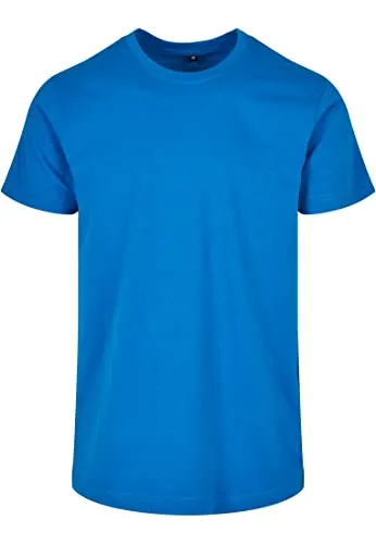 Build Your Brand Herren T-Shirt Basic Round Neck, Basic Männer T-Shirt mit Rundhalsausschnitt, Baumwolle, Regular Fit, Cobalt Blue, XL