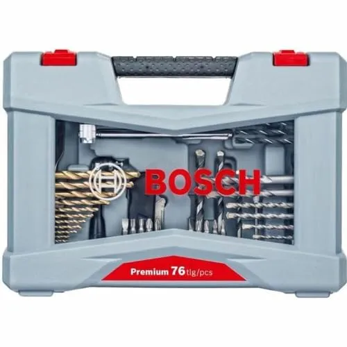Bosch 76tlg. X-Line Titanium Bohrer- und Schrauberbit-Set - Vielseitiges Bohrerset für Holz, Stein und Metall, inklusive praktischem Koffer für Ordnung und schnellen Zugriff.