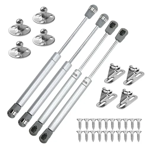 Gasfedern, Kolben-Scharnier, Federn Küchentüren, Gas-Stoßdämpfer für Möbel, 100 N Kolben für Küchentüren, Stoßdämpfer für Scharnier von Küchenmöbeln, 4 Stück Silber