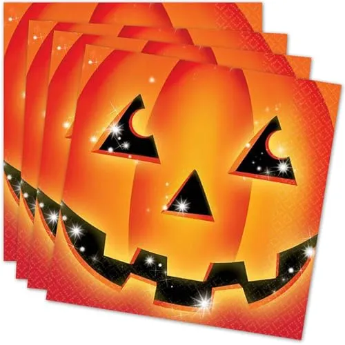 Servietten * HALLOWEEN & KÜRBIS * als Deko für Party und Geburtstag | aus 2-lagigen Papier, 33x33cm | Pumpkin Horror-Party Mottoparty Karneval 20