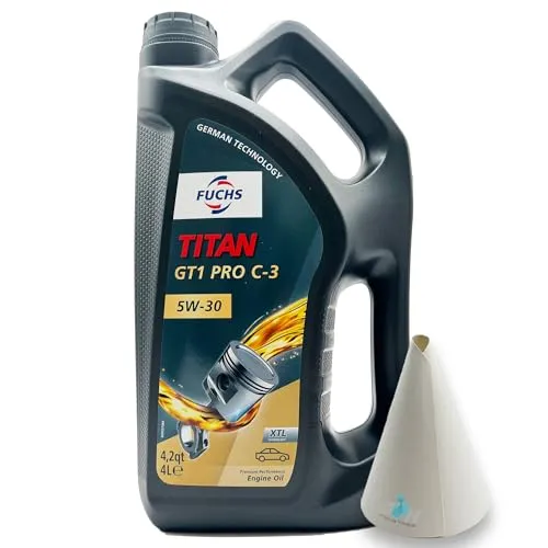 L Fuchs Titan GT1 Pro C-3 5W30 | passend für | VW 504 00 | VW507 00 | MB 229.51 | BMW LONGLIFE-04 | PORSCHE C30 | 4 Liter | Motoröl | Motorenöl |mit Trichter 4