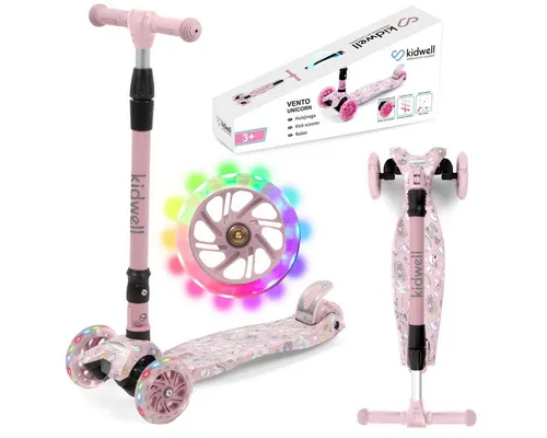 COIL Dreiradscooter Kinderroller - Unicorn - Roller/Kickboards mit 3 stufenverstellbarem Lenker, rutschfester Plattform und leuchtenden LED-Rädern für sicheren Fahrspaß ab 3 Jahren.