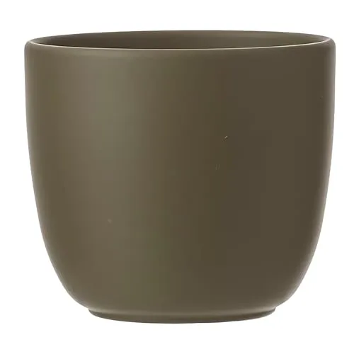 Annastore Blumenübertopf Tusca aus Keramik - Übertopf - Blumentopf - Übertöpfe - Blumentöpfe (Grün, H 14 cm - Ø 14,5 cm)