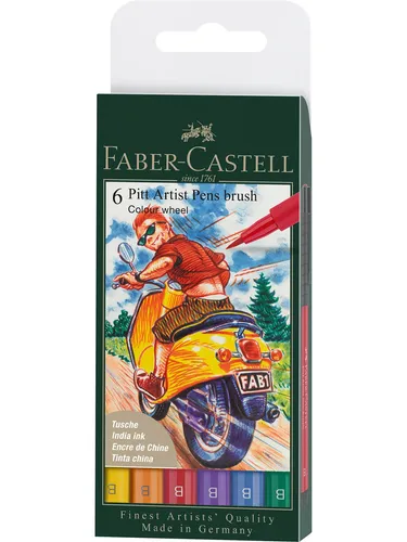 Faber-Castell Tuschestift Pitt Artist Pen B colour 6x