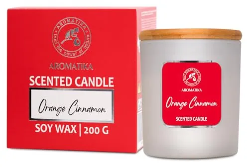 Duftkerze Zimt 150 g - 100% Reines Ätherisches Zimtöl - Aroma Kerze Natürlich - Duftkerze für Hause - Wunderschöner Intensiver Duft - Aromatherapie - Idee für Geburtstag - Weihnachten