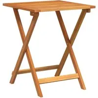 vidaXL Klappbarer Gartentisch aus Akazienholz 60x60 cm - Gartentisch aus massivem Akazienholz, klappbar für einfache Lagerung. Ideal für drinnen und draußen, bietet Platz für bis zu 4 Personen und vereint Stil mit Stabilität.