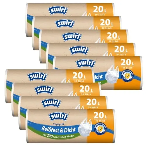 9x Swirl Tragegriff Müllbeutel 20L (20 stk./Rolle)