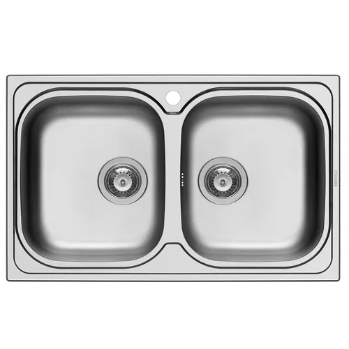 Pyramis Edelstahl Doppel-Einbauspüle 79 x 50 cm 2 Spülbecken Küchenspüle Spüle