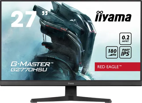 iiyama G-Master G2770HSU-B6 Red Eagle - Gaming Monitor mit 180 Hz Bildwiederholrate und 0,2 ms Reaktionszeit, ideal für schnelle Spiele. Entfessle dein volles Potenzial mit präziser Farbgenauigkeit und AdaptiveSync-Technologie.